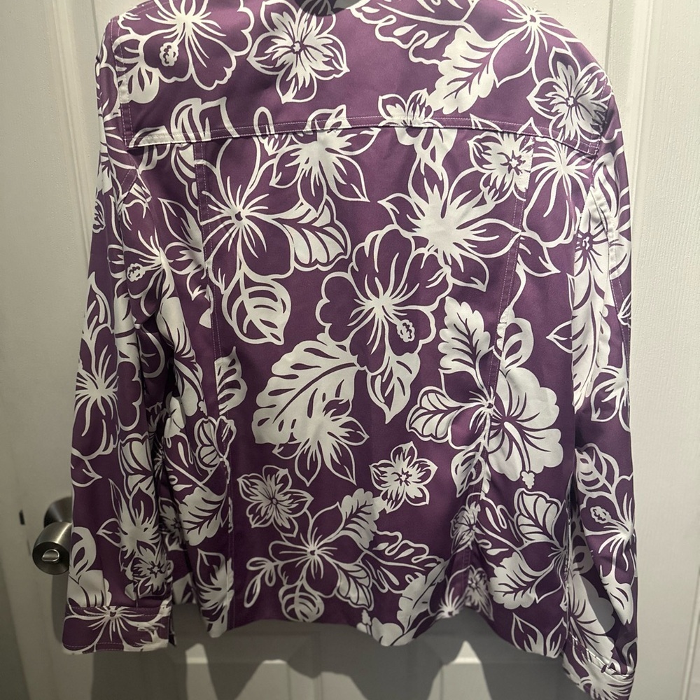 Alfred Dunner Women Button Shirt Jacket Size 12 NWOT Floral lightweight - Picture 9 of 9